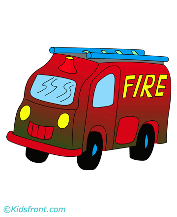 Mini Fire Tender Coloring Pages